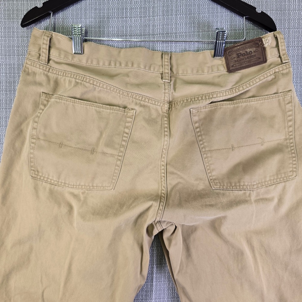 Polo Ralph Lauren 650 Straight Leg Pants Mens 36x34 Sand 5-Pocket Twill Classic - Picture 6 of 16